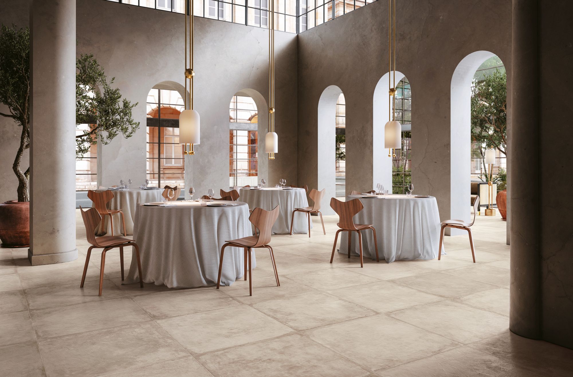 pavimento 120x120 effetto pietra per stile rustico